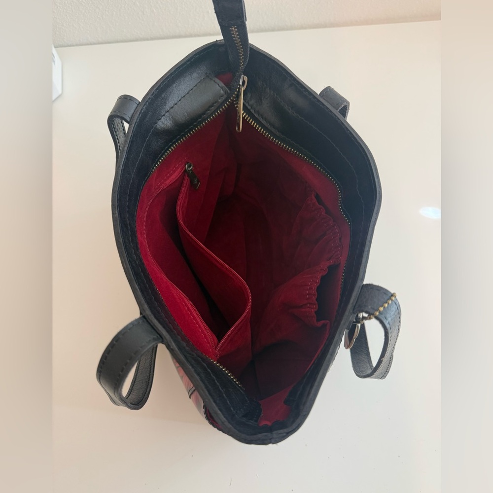 Patricia Nash Black and Red Floral Tote - Picture 5 of 16